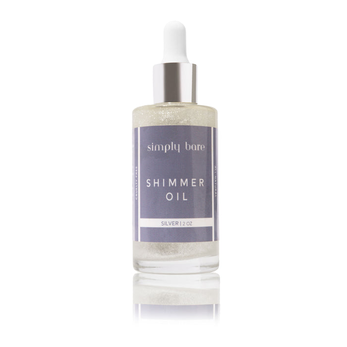 Silver shimmer on skin